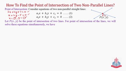 How to find the point of intersection of two Non-Parallel Lines ?