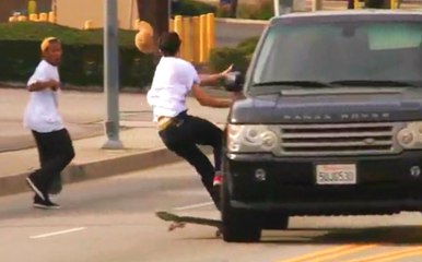 Skater Gets Drilled By An SUV