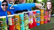 PRINGLES CHALLENGE! Loser Eats a 5 Layer Pringle Sandwich - Throw Up Vomit?