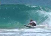 Surfer Mick Fanning Shows Skills on a Queensland Tube Ride