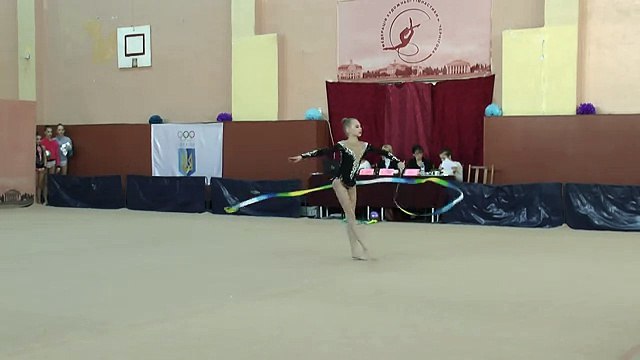 Маковська Поліна (лента) 07.02.2016 Художественная гимнастика. Чемпионат Черниговской области
