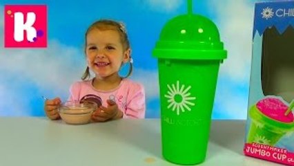 Стакан морозильник Чиллфактор делаем мороженое из клубничного молока Chillfactor Slushy Maker DIY