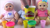 Triplet Baby Dolls Play-doh Ice Creams Make Ice Cream for your dolls Toys