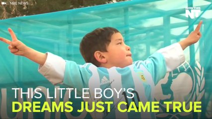 Little Boy Finally Gets A Lionel Messi Jersey