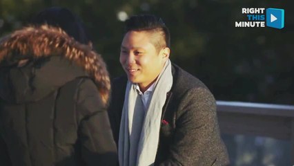 Lucky Man Proposes to Beautiful Girlfriend at Sunset