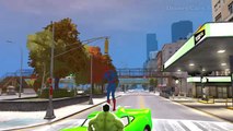 The Amazing Spiderman and Hulk Super Hero with Green Lightning Mcqueen Disney cars and ABC Song
