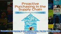 FREE PDF   Proactive Purchasing in the Supply Chain The Key to WorldClass Procurement FULL DOWNLOAD