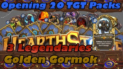 Hearthstone opening 20 TGT Packs 3 Legendaries ( Golden Gormok The Impaler)