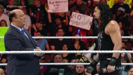 Paul Heyman reminds Roman Reigns what's really at stake at WWE Fastlane  Raw, February 15, 2016