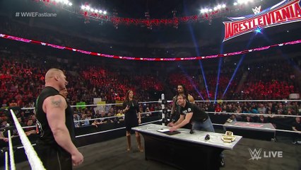Dean Ambrose confronts Brock Lesnar during their WWE Fastlane contract signing  Raw, Feb