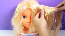 How to comb my Girl doll hair with hairbrush Nancy doll