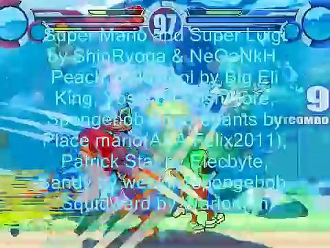 Team Super Mario vs Team Spongebob Squarepants 4v4 Patch MUGEN 1.0 Battle!!!