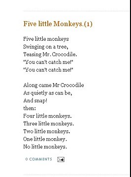 Five little Monkeys | Nursery Rhymes Songs With Lyrics and Action | Poems For Kids Lyrics