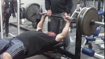 Kevin Cox Benching 330 X 8 RAW reps on 2 Fat Bar