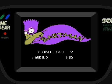 Game Gear - The Simpsons: Bartman Meets Radioactive Man Game Over Scene (HD)