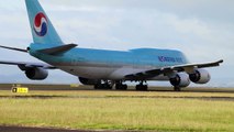 Heavies at Auckland International Airport including Korean Air 747-8i - 2016