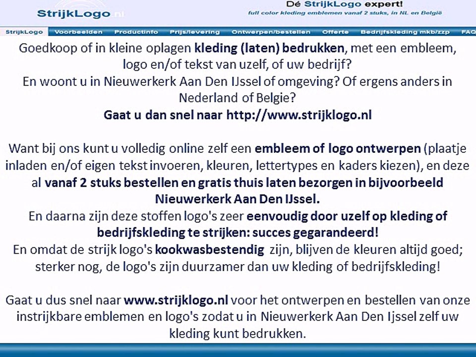 Kleding bedrukken Nieuwerkerk Aan Den IJssel