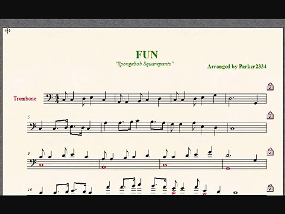 Spongebob SquarePants: FUN song -Trombone
