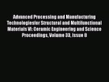 Book Advanced Processing and Manufacturing Technologiesfor Structural and Multifunctional Materials
