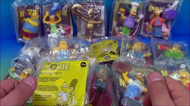 2007 THE SIMPSONS MOVIE SET OF 16 BURGER KING KIDS MEAL TOYS VIDEO REVIEW