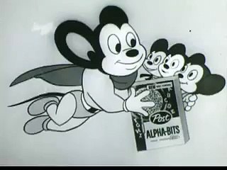 1960s commercials Mighty Mouse for Post Alpha-Bits Cereal,