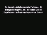 Download Dictionnaire kabyle-francais. Parler des Ait Mangellat (Algerie). MS1 (Societe d'Etudes