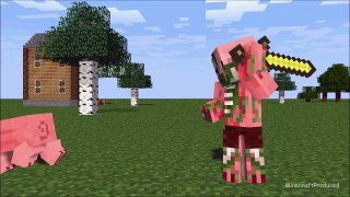 Monster School Pig Riding - Part 1 (Minecraft Animation)