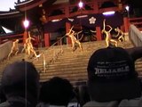 Street performance japanese golden bodypainting butoh dancers