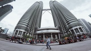 Lia Kim dancing in Malaysia Twin Tower