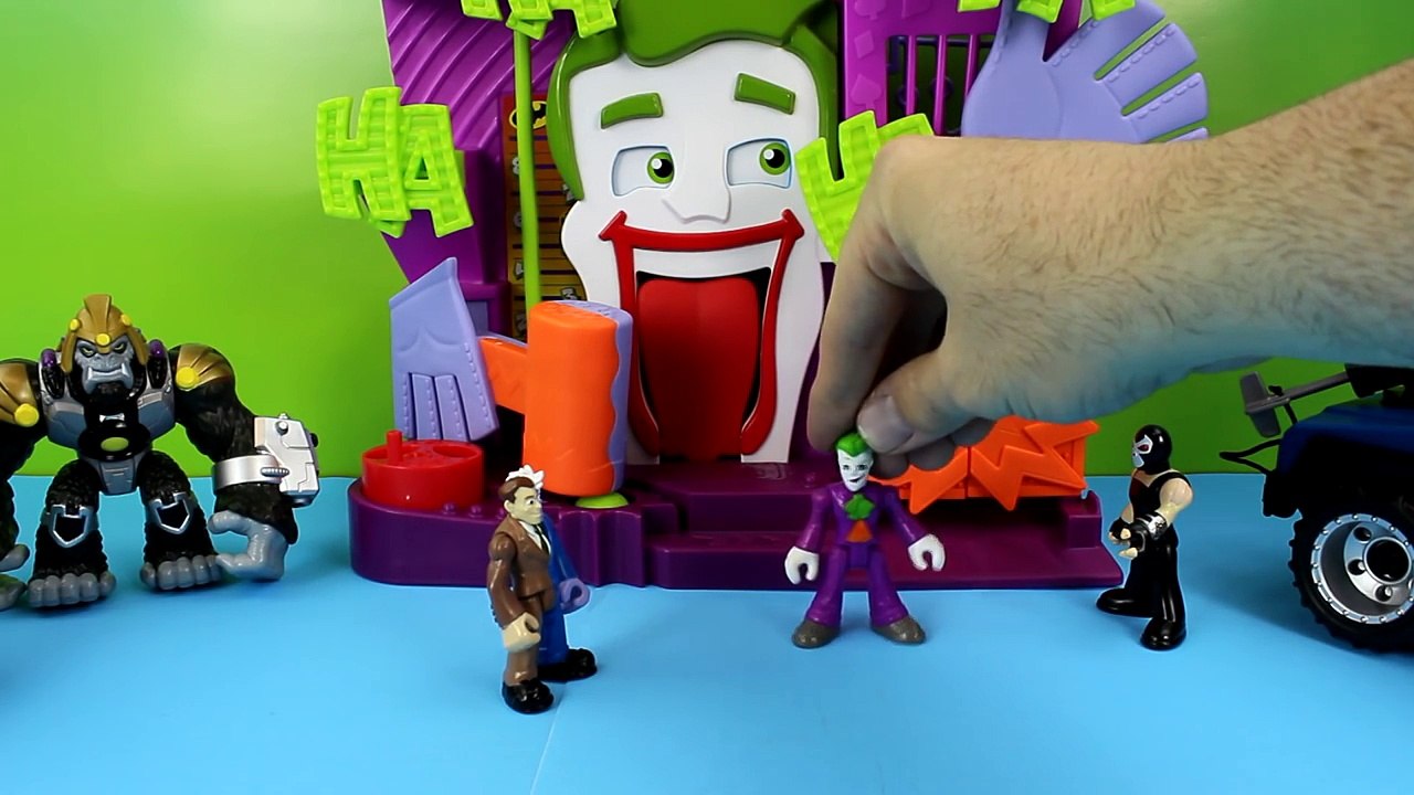 Imaginext Batman saves Robin from Joker Gorilla Grodd & Bane Gotham city Superheroes Just4fun290