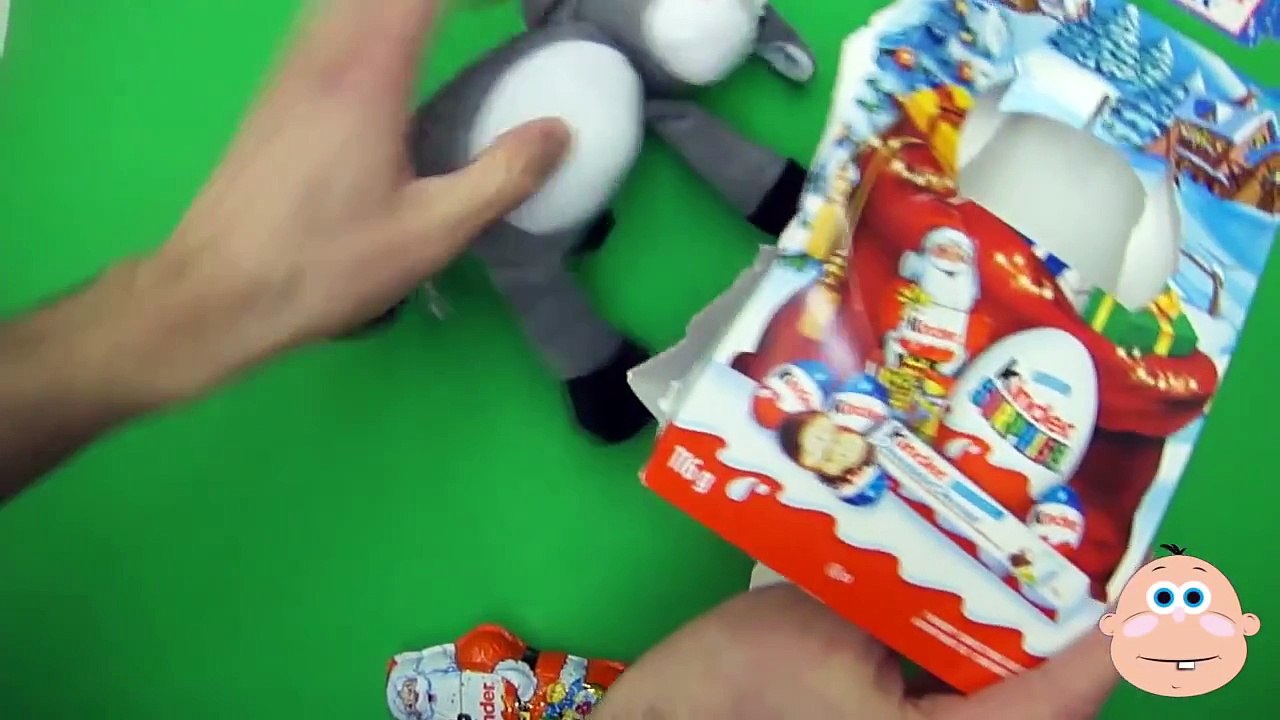Kinder Surprise Eggs New Santa Claus Plush Reindeer Christmas Mix Toys Opening Unwrapping