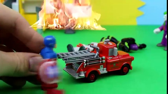 Disney Cars Lightning McQueen as Captain Car McQueen saves Captain America Buzz Lightyear