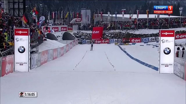 Биатлон. Хохфильцен. Эстафета. Победа России и финиш Шипулина без флага. 13.12.2014