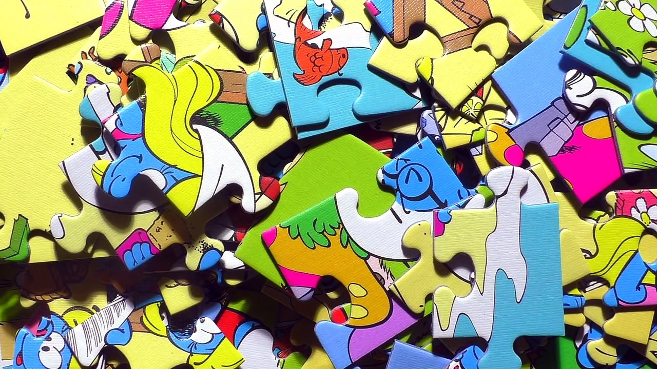 The SMURFS Puzzle Games Jigsaw Puzzles Rompecabezas Kids Learning Toys