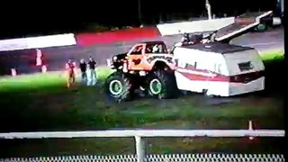 Wicked Sick Monster Truck Trailer Jump. Eureka California 97