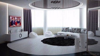 Черно-белый дизайн интерьера 3-х комнатной квартиры