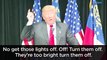 After the lights went out at a rally in Atlanta, Donald J. Trump asked for them to stay off