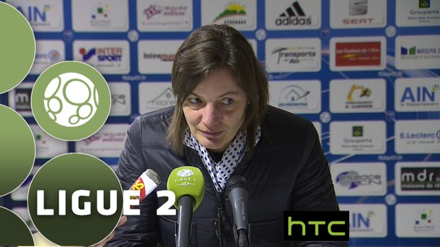 Conférence de presse FBBP 01 - Clermont Foot (1-2) : Hervé DELLA MAGGIORE (BBP) - Corinne DIACRE (CF63) - 2015/2016