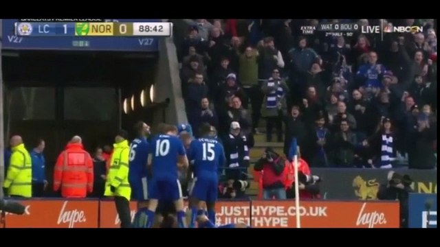 レスター・シティvsノリッジ・シティ　ウジョアのゴールシーン