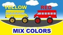 FIRE TRUCK Mixing Colors Street Vehicles Monster Trucks - Learn Colours for Children