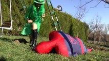 Spiderman vs Riddler Girl vs Batman in Real Life Superhero Fun