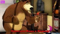 Маша и Медведь. Раскраска мультик новая серия 2015 года. Masha and the Bear coloring.