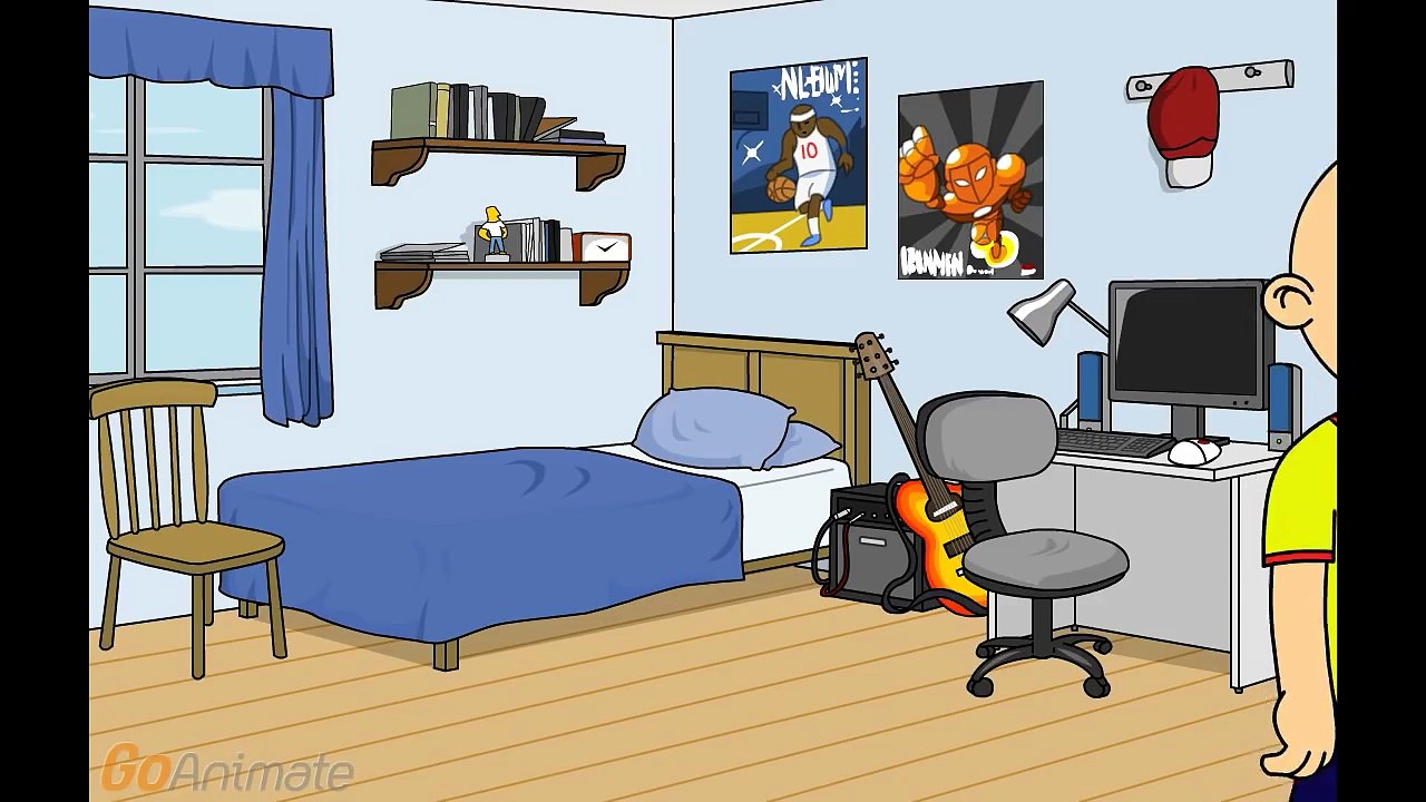 Caillou scares Rosie and gets grounded