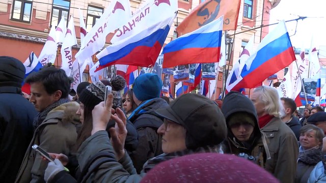 Марш в память о политике Борисе Немцове в Москве