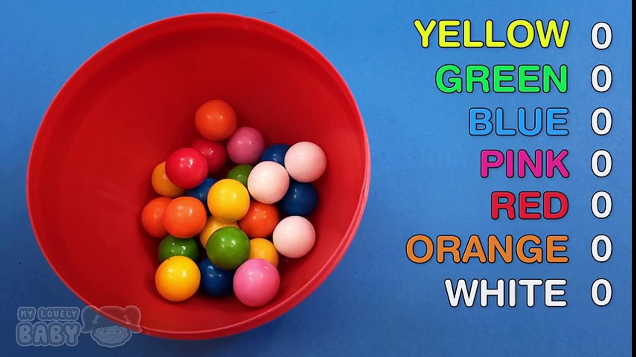 Bubble Gum Learn Colours and to Count with Gumball Candy バブルガム!