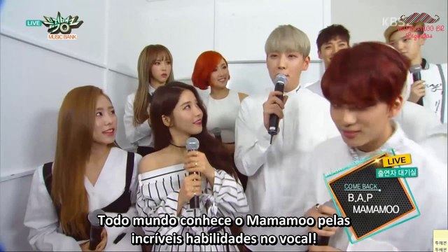 [PT-BR] 26.02.16 - Mamamoo & B.A.P @ Sala de espera do Music Bank