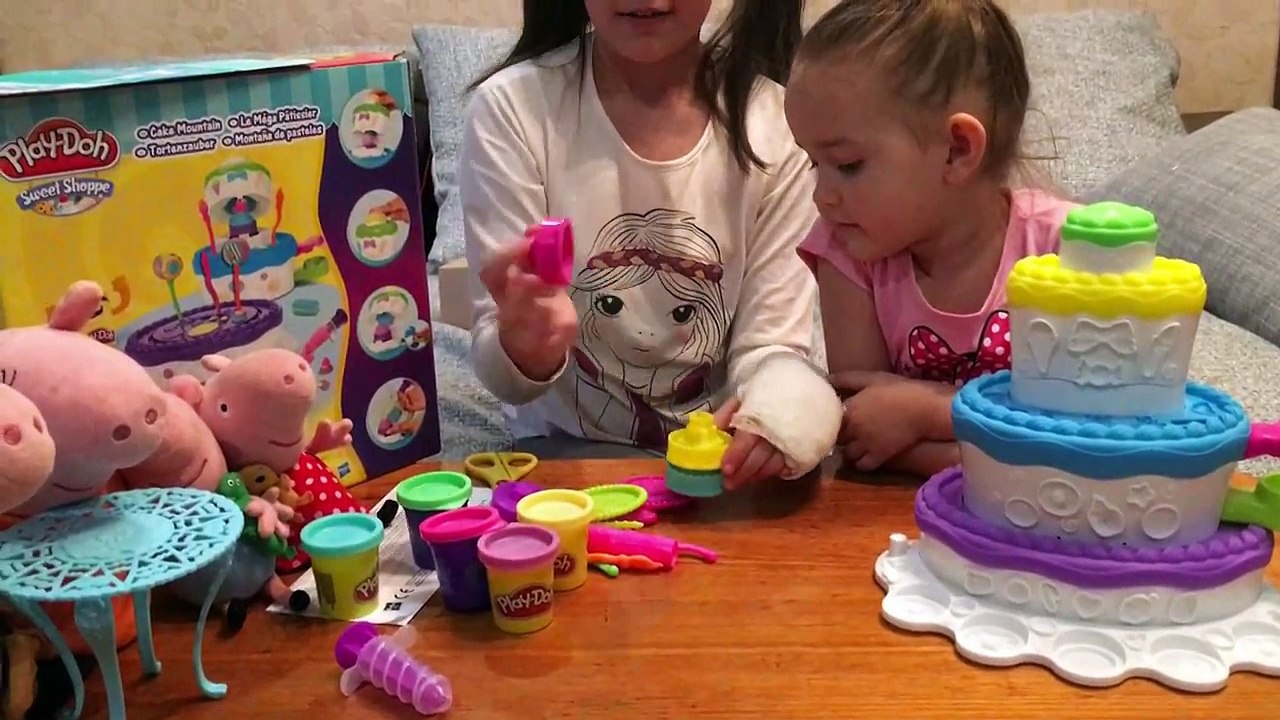 (Play Doh Cake, Happy Birthday peppa pig) Набор пластилина плейдо торт, свинка пеппа день рождение.