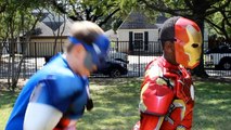 Iron Man vs Captain America - Real Life Superhero Fight - Halloween Battle!