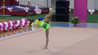Художественная гимнастика - Александра Донец - выступление со скакалкой (Чемпионат Украины-2015)
