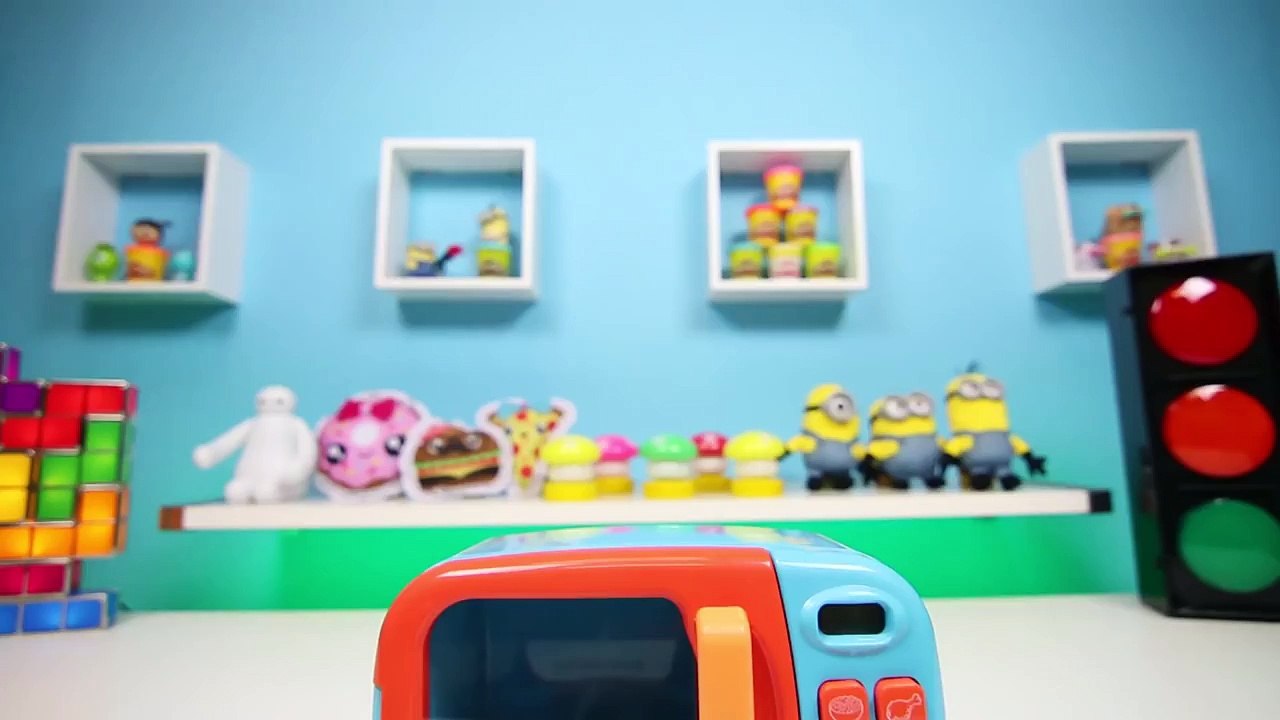 Play Doh Food Cooking Microwave Oven Play Dough Hamburger Donut Hotdog Pizza & More!